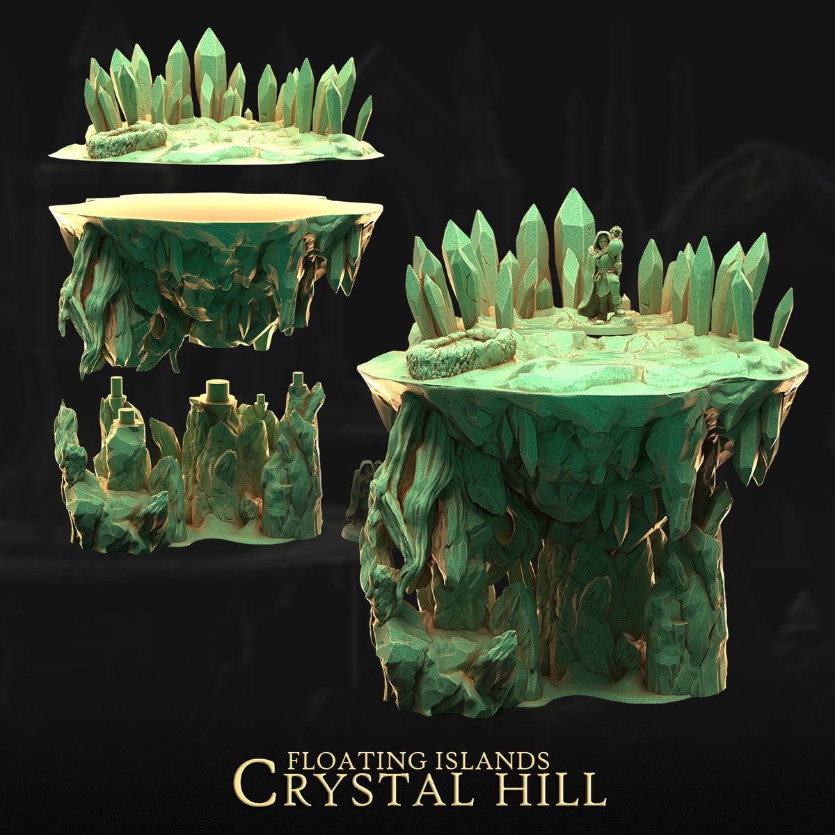 Crystal Hill – Floating Islands | 3DHexes 3D Printed Tabletop Terrain (28-32mm) - image 2