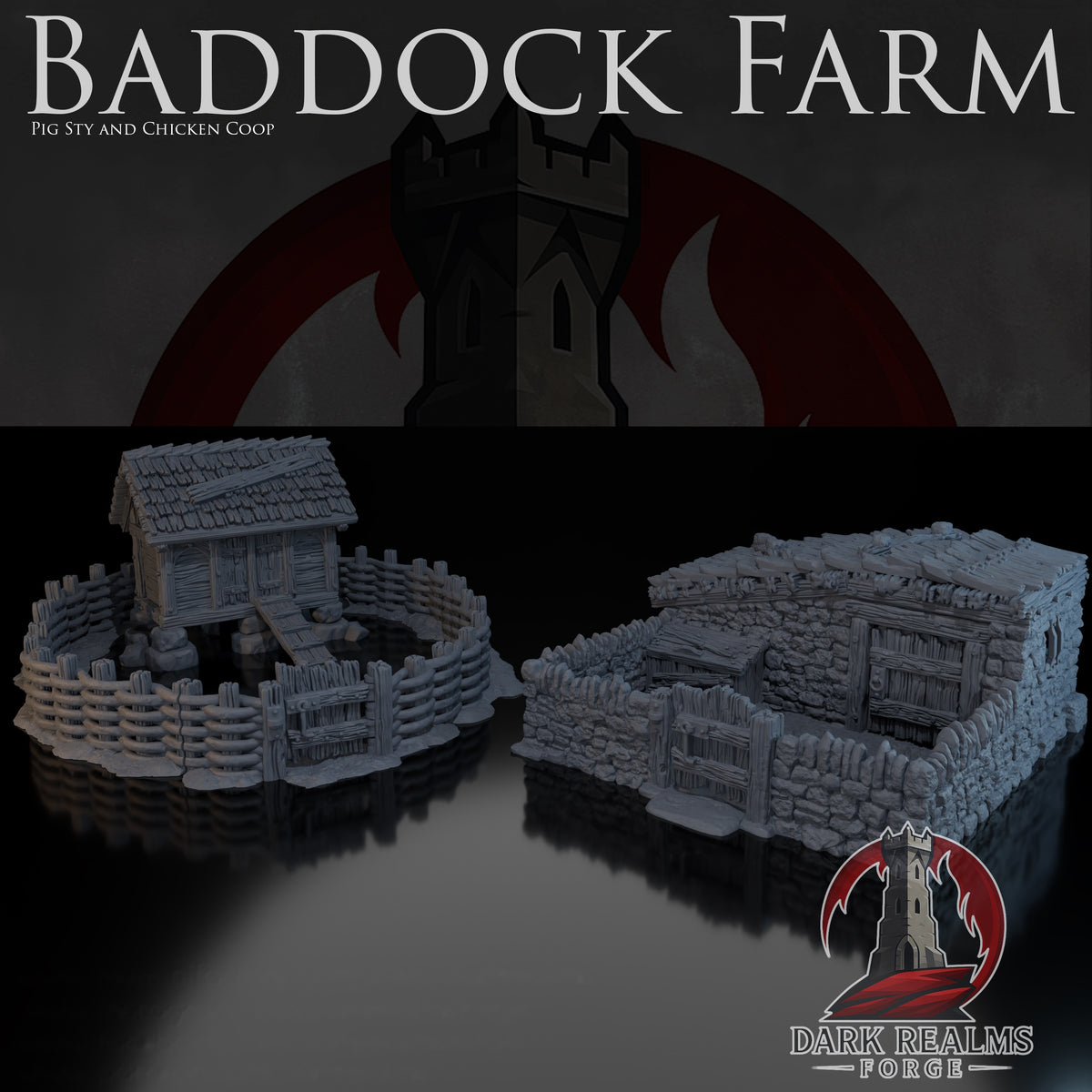 Pig Sty & Chicken Coop – Baddock Farm – Tabletop Terrain – product image 1