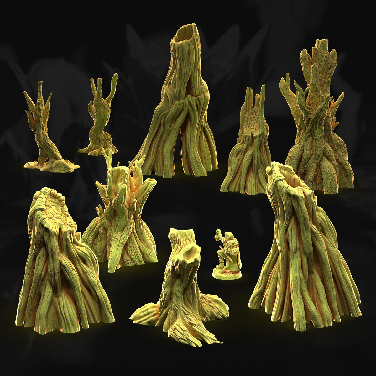 Swamp Trees Set – 3DHexes 3D Printed Tabletop Terrain (28-32mm) - image 2