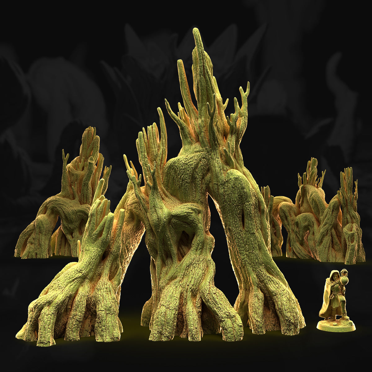 Swamp Tree Walls – 3DHexes 3D Printed Tabletop Terrain (28-32mm) - image 2