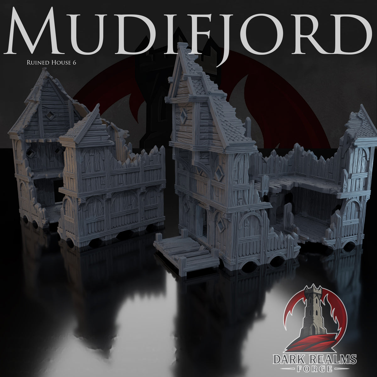 Building 6 Ruined – Mudifjord – Tabletop Terrain – product image 1