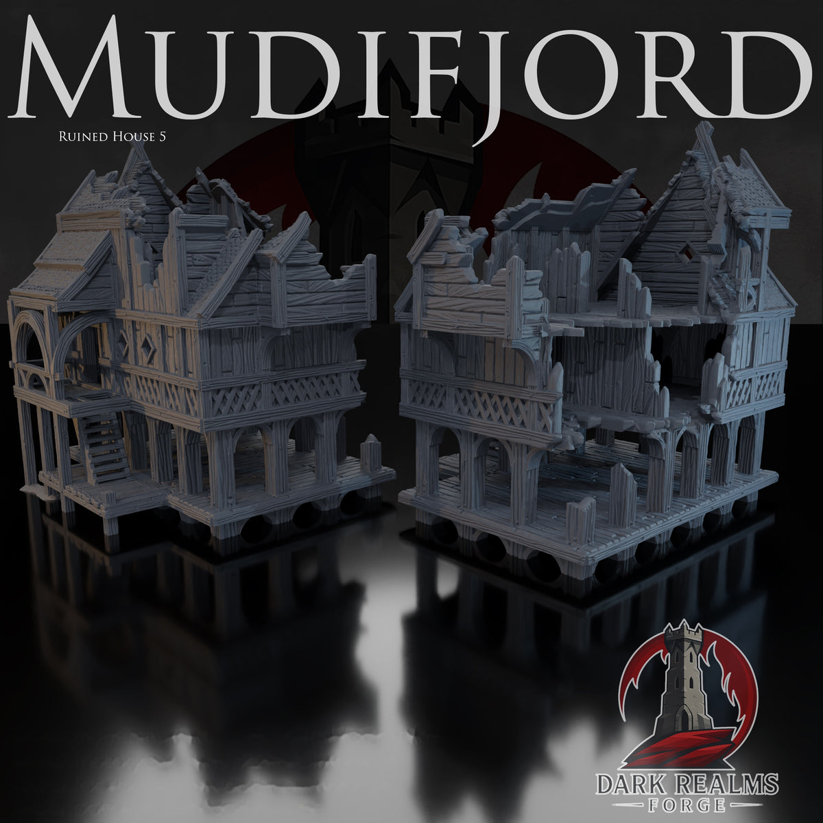 Building 5 Ruined – Mudifjord – Tabletop Terrain – product image 1