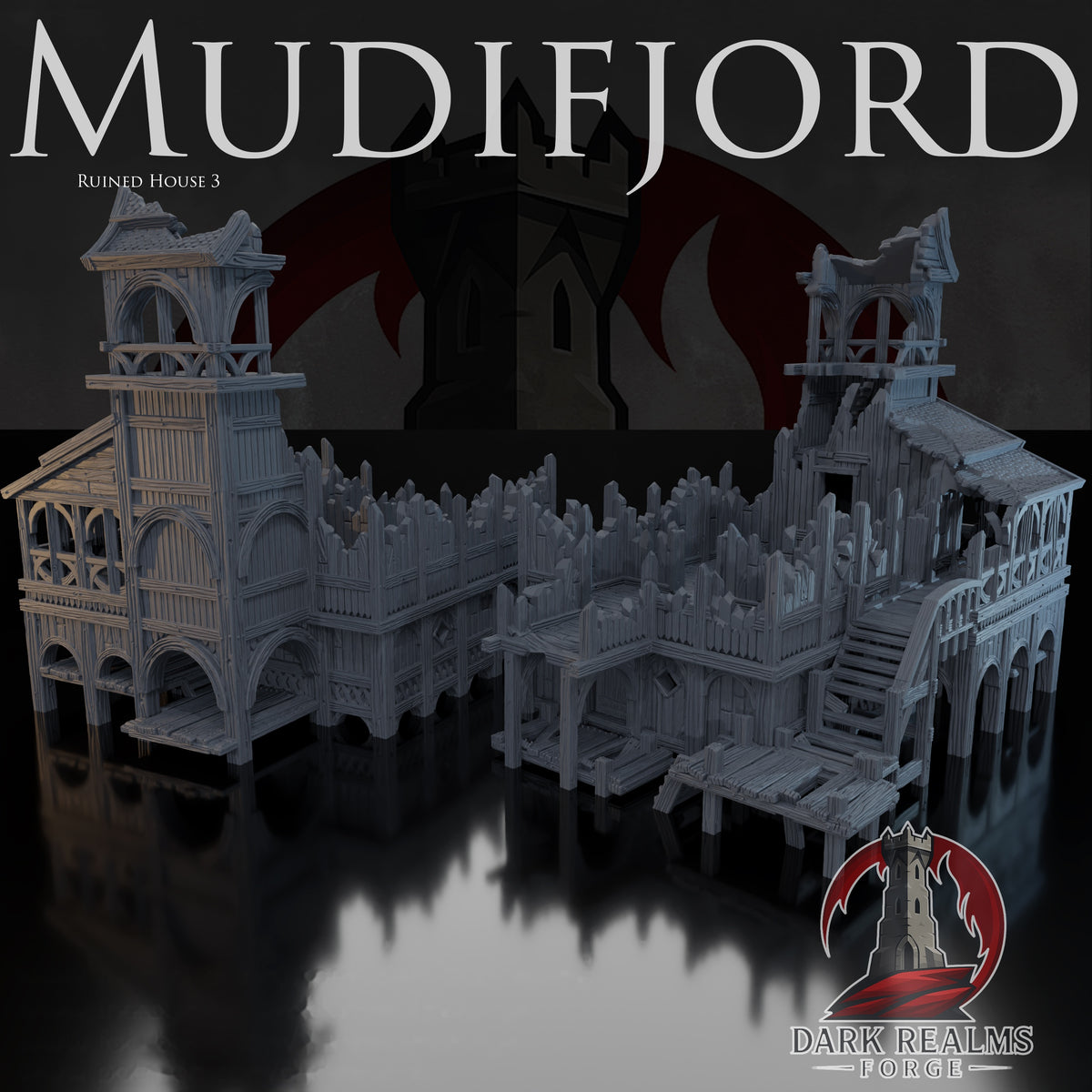 Building 3 Ruined – Mudifjord – Tabletop Terrain – product image 1