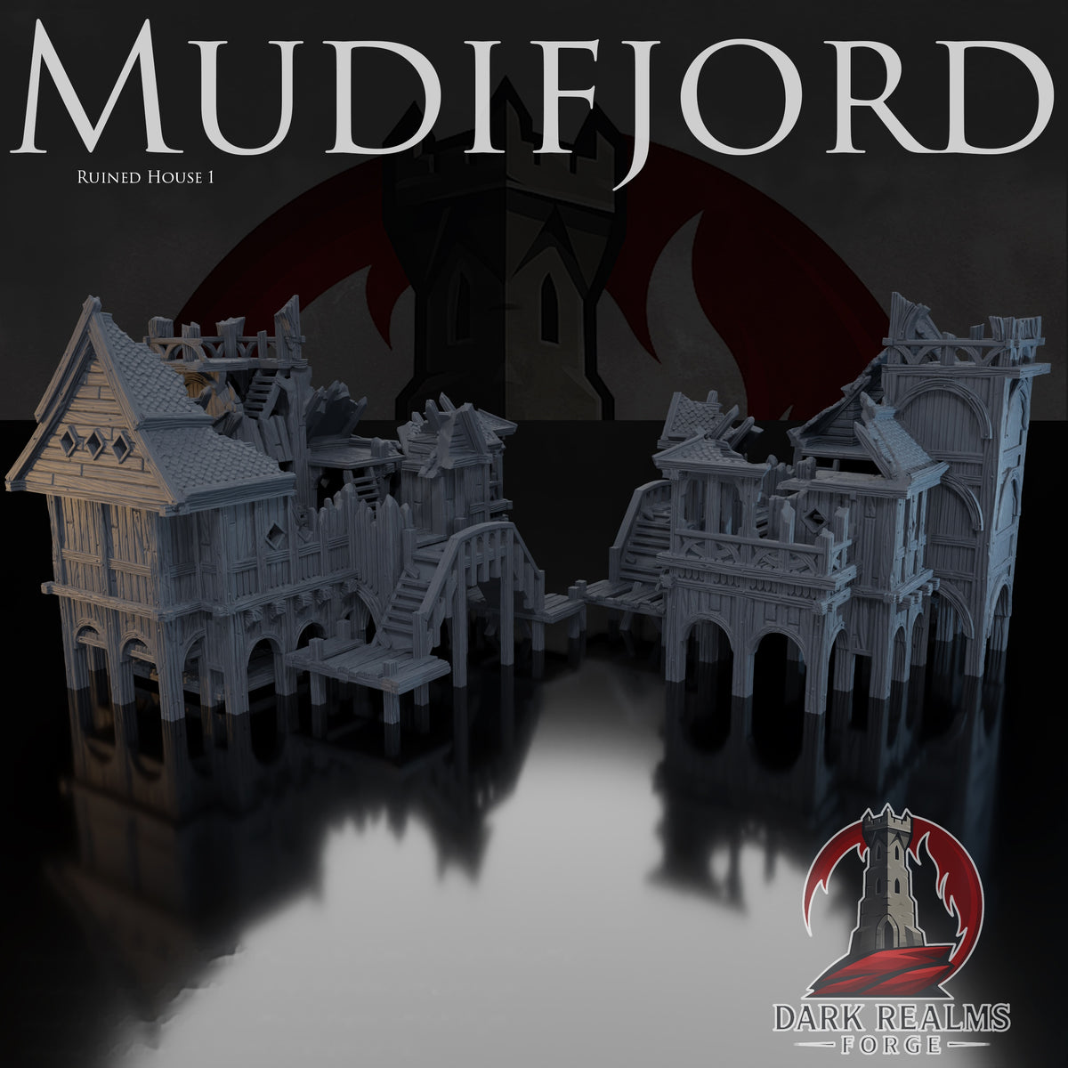 Building 1 Ruined – Mudifjord – Tabletop Terrain – product image 1