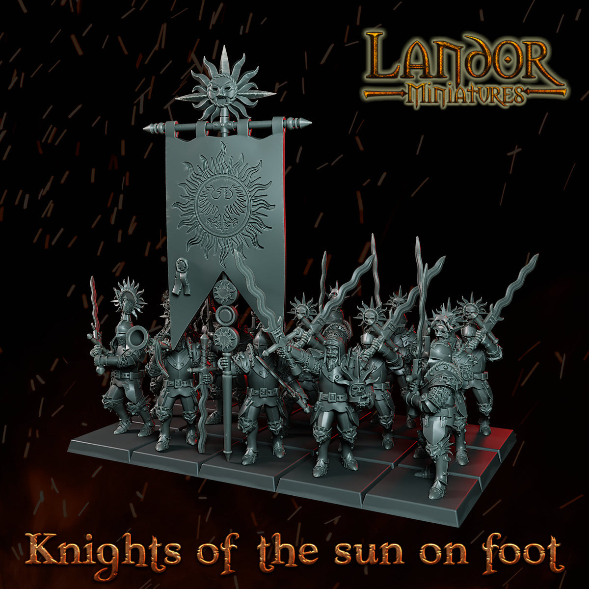 Knights of the sun on foot – Landor Miniatures 3D Printed Miniature (32mm) - image 6