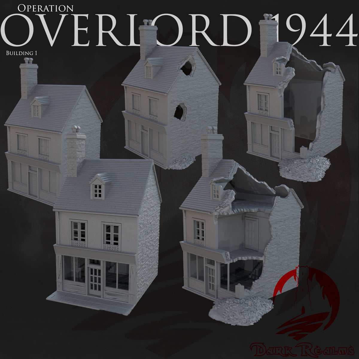 Overlord 1944 Building 1 — WWII Terrain | Intact, Damaged & Ruined