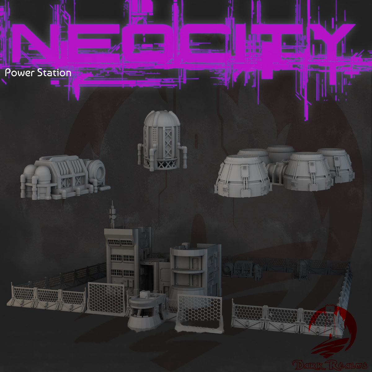 Neocity Power Station — Dark Realms Forge Sci-Fi Terrain