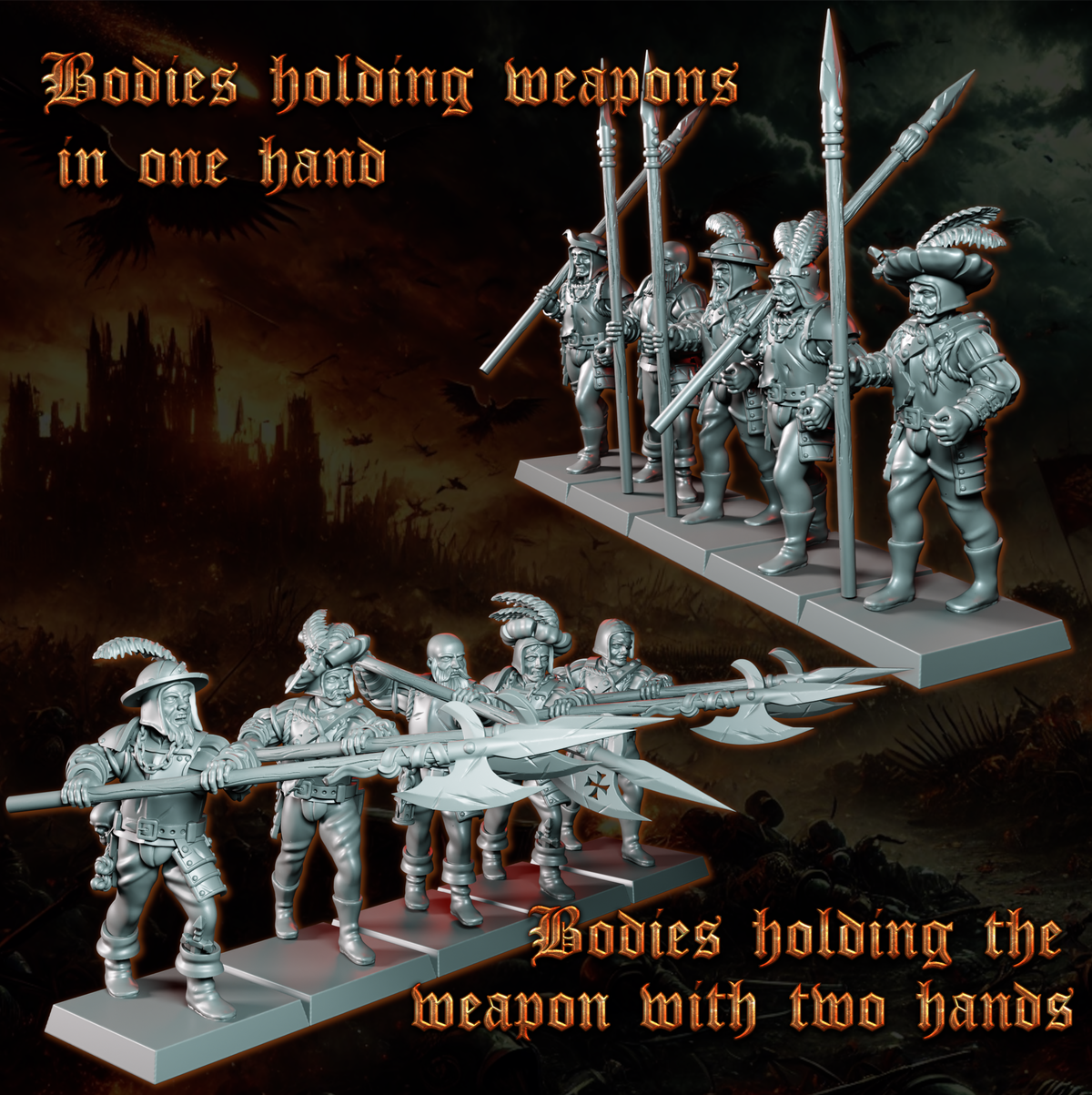 Imperial Halberdiers/Spearmen – Landor Miniatures 3D Printed Miniature (32mm) - image 3