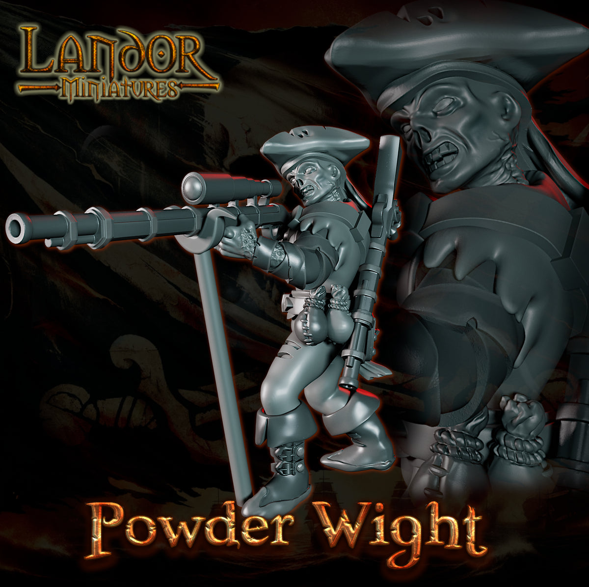 Powder Wight – Landor Miniatures 3D Printed Miniature (32mm) - image 2