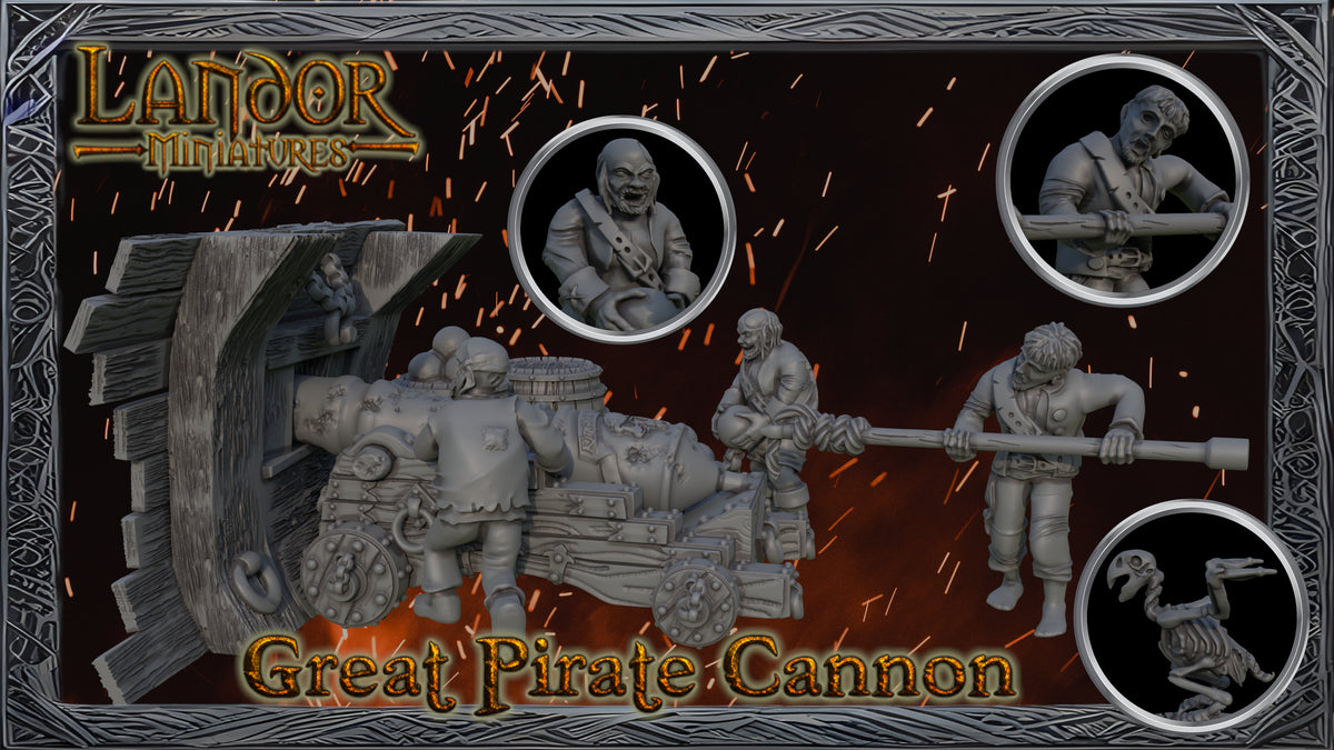Great Pirate Cannon – Landor Miniatures 3D Printed Miniature (32mm) - image 12