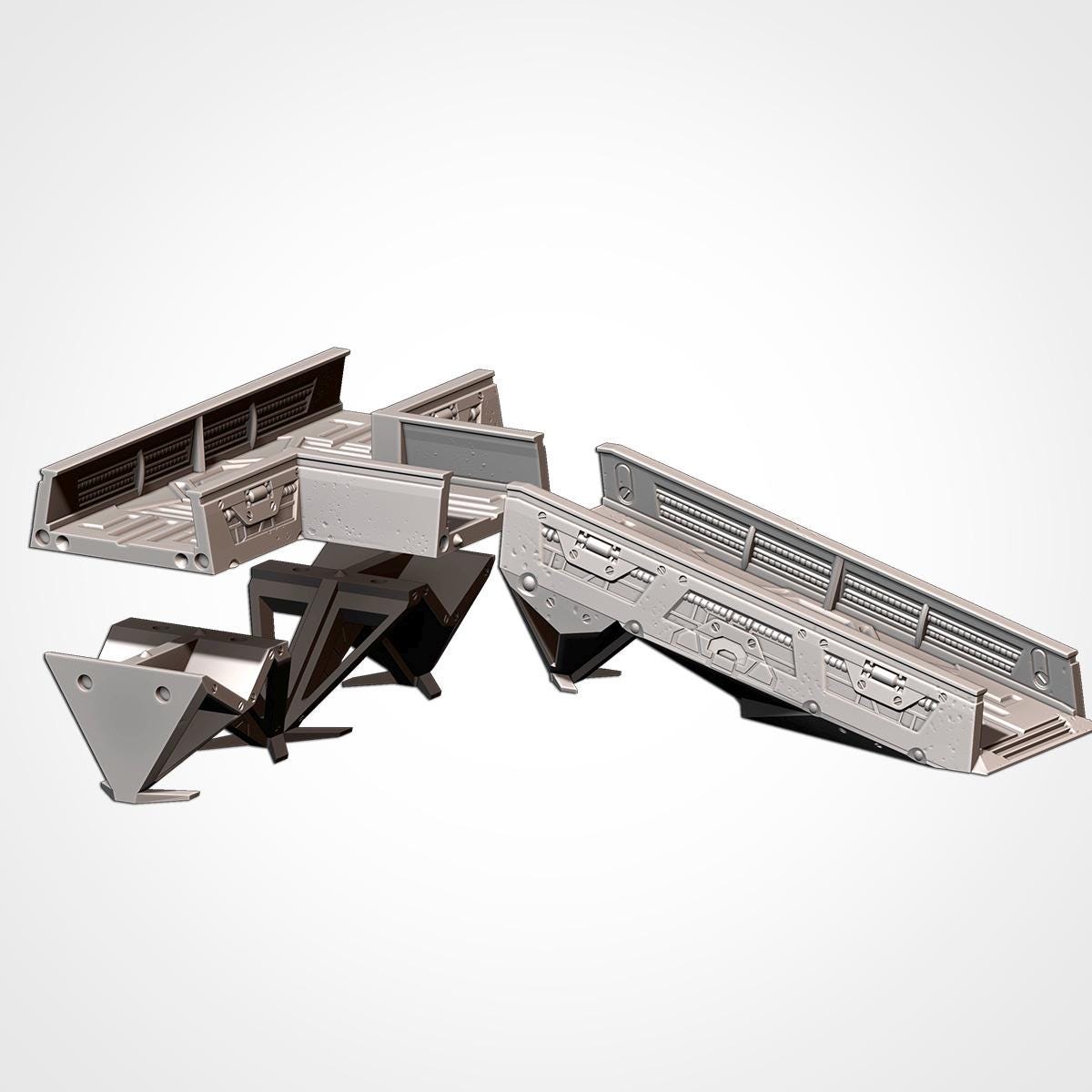 Sci-Fi Trenches Terrain Set for Wargaming - Modular Battlefield Fortifications {By TxarliFactory}
