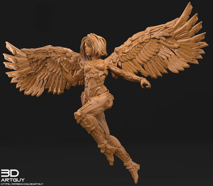 Cyborg Angel – 3DArtGuy 3D Printed Miniature (32mm) - image 7