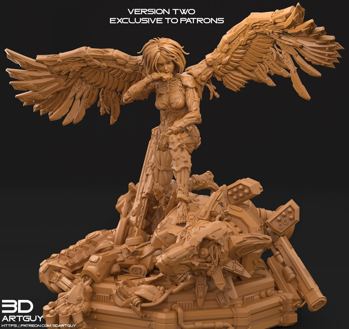 Cyborg Angel – 3DArtGuy 3D Printed Miniature (32mm) - image 5
