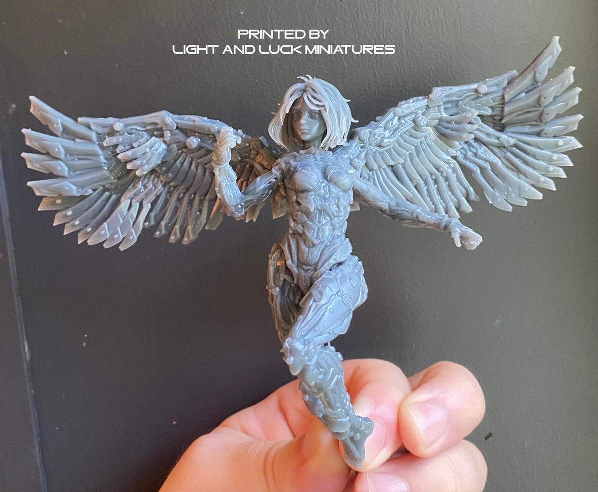 Cyborg Angel – 3DArtGuy 3D Printed Miniature (32mm) - image 3
