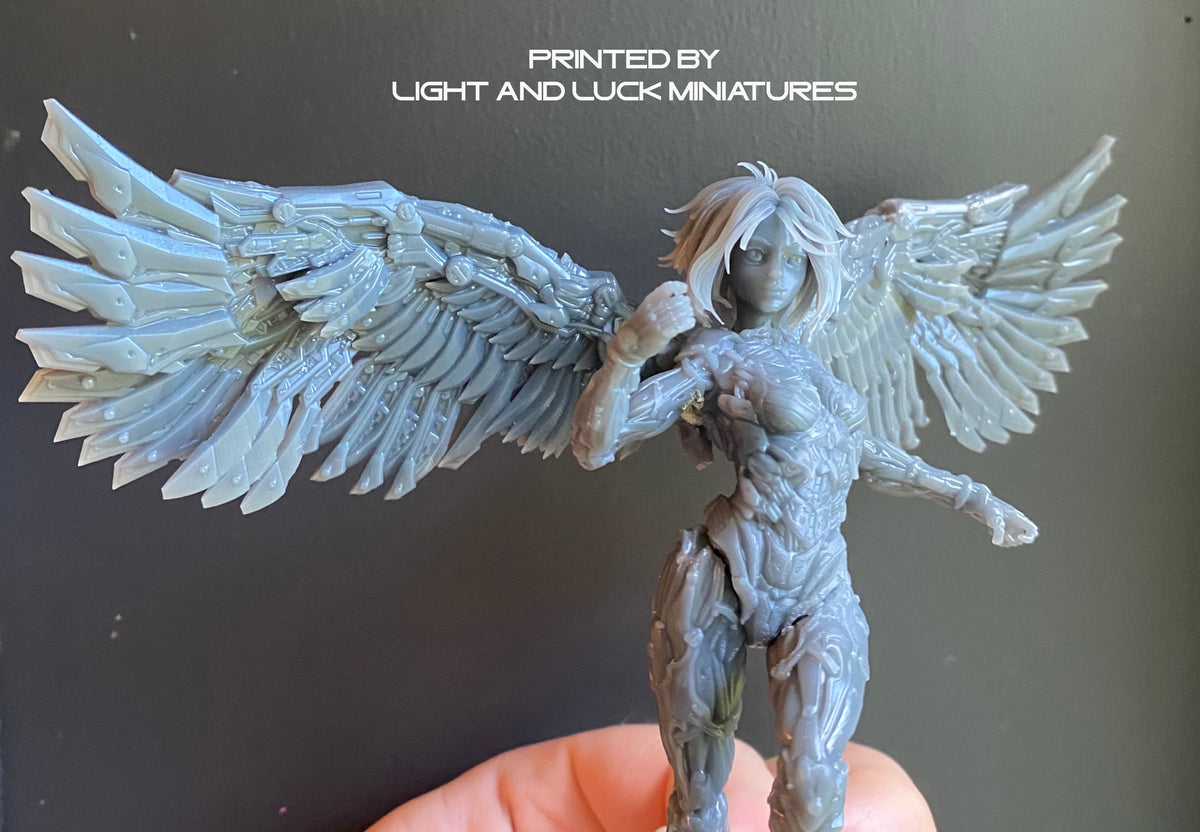 Cyborg Angel – 3DArtGuy 3D Printed Miniature (32mm) - image 2