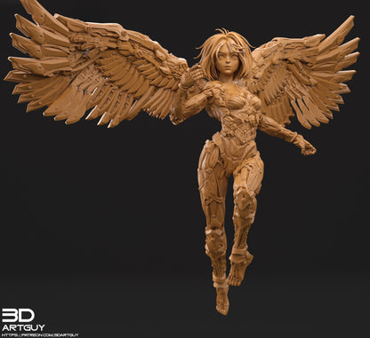 Cyborg Angel – 3DArtGuy 3D Printed Miniature (32mm) - image 8