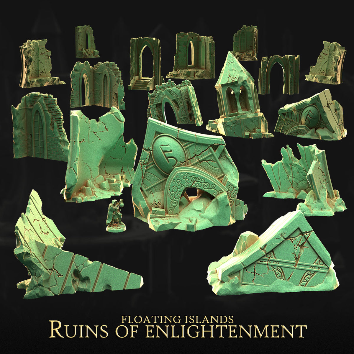 Ruins of Enlightenment – Floating Islands | 3DHexes 3D Printed Tabletop Terrain (28-32mm) - image 1