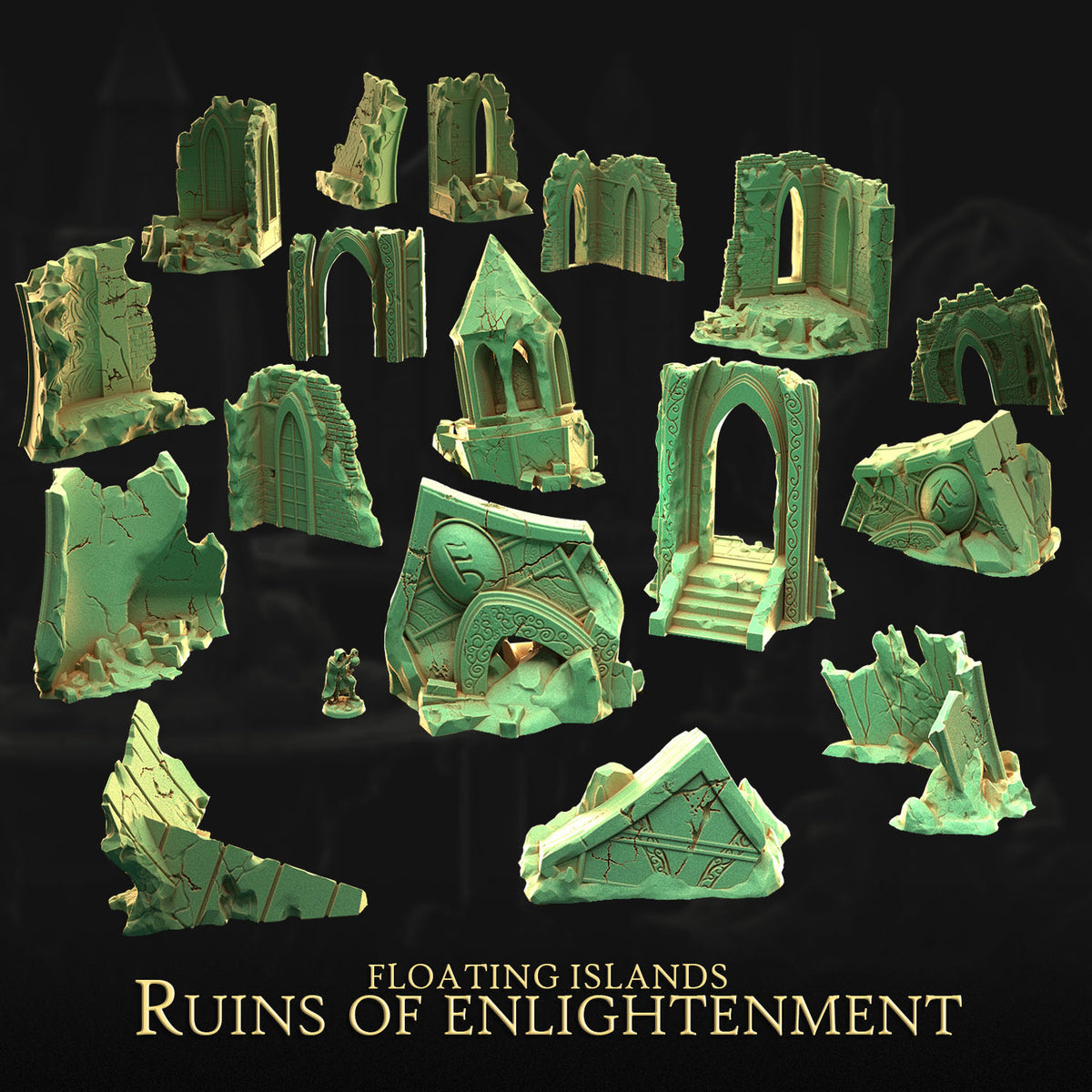 Ruins of Enlightenment – Floating Islands | 3DHexes 3D Printed Tabletop Terrain (28-32mm) - image 4