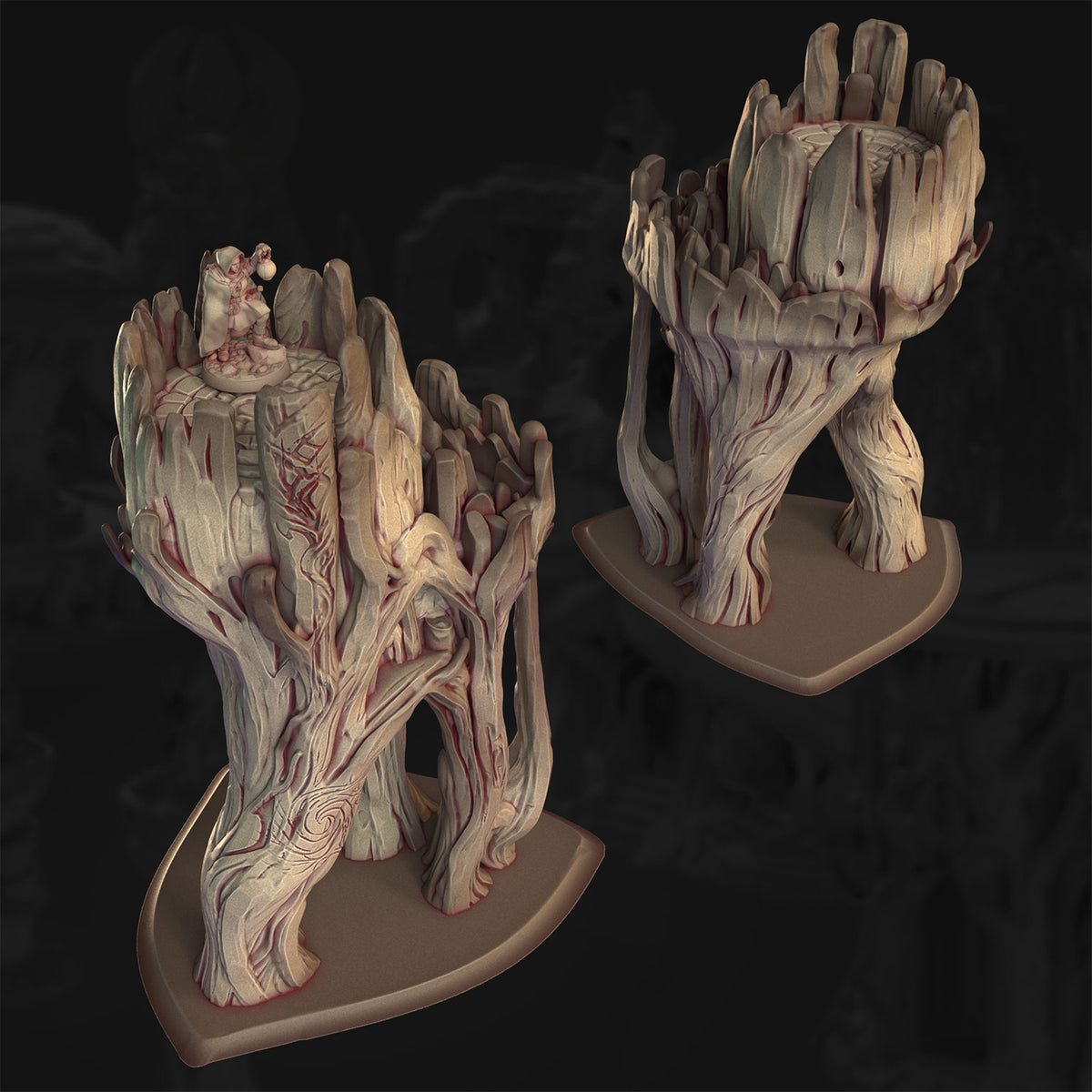 Gnarly Watchtower – The Veiled Grove | 3DHexes 3D Printed Tabletop Terrain (28-32mm) - image 3