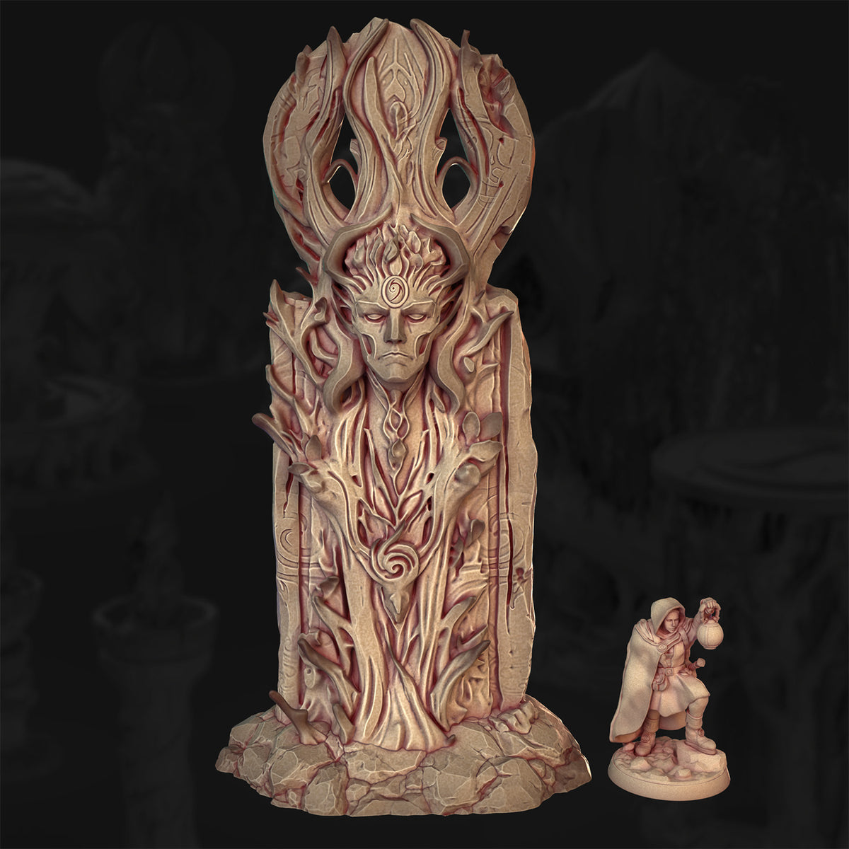 Rootbound Memorial – The Veiled Grove | 3DHexes 3D Printed Tabletop Terrain (28-32mm) - image 1
