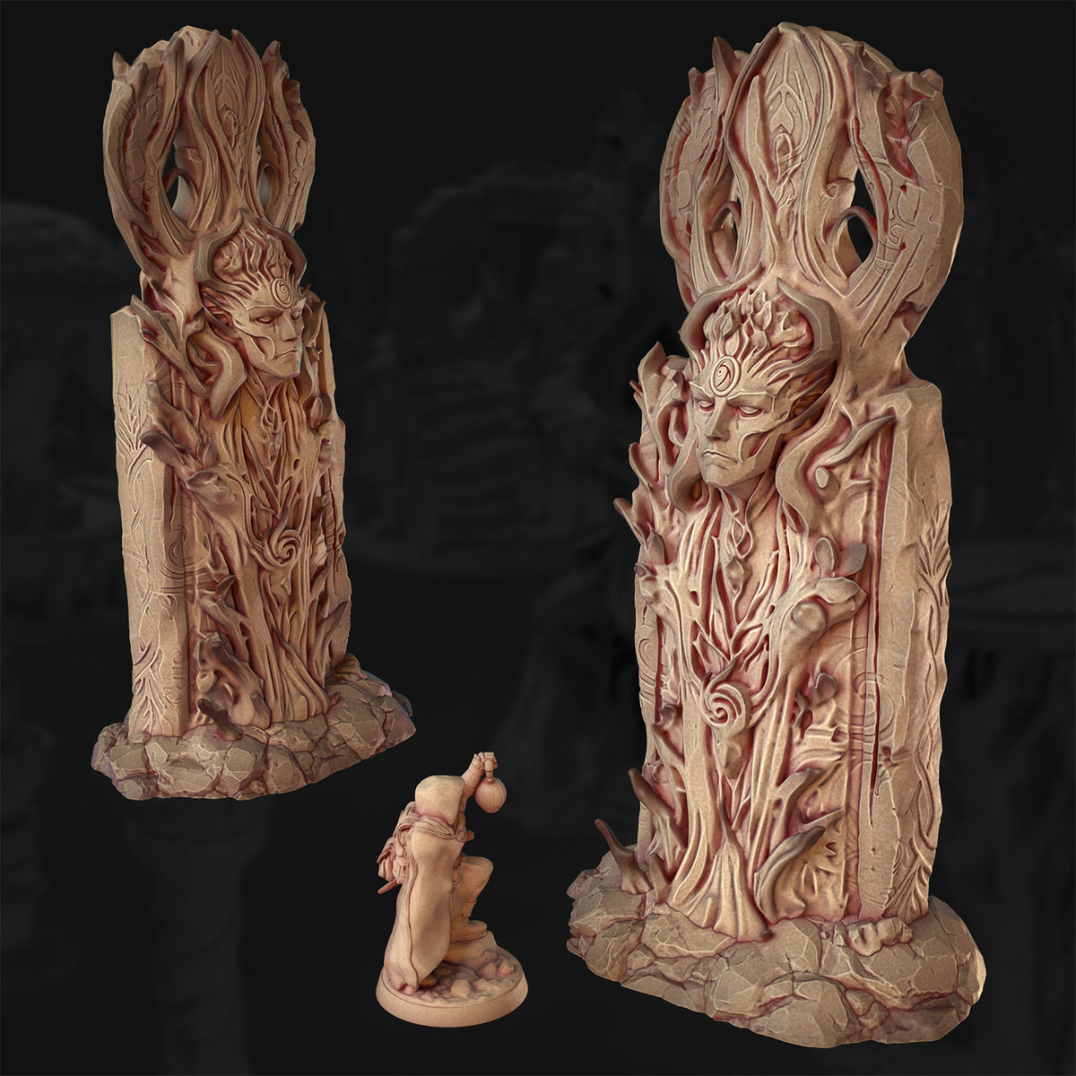 Rootbound Memorial – The Veiled Grove | 3DHexes 3D Printed Tabletop Terrain (28-32mm) - image 2