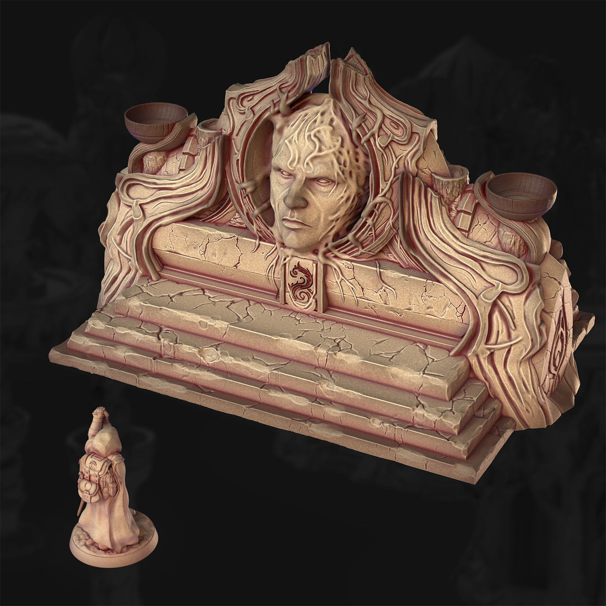 Vined Faces – The Veiled Grove | 3DHexes 3D Printed Tabletop Terrain (28-32mm) - image 1