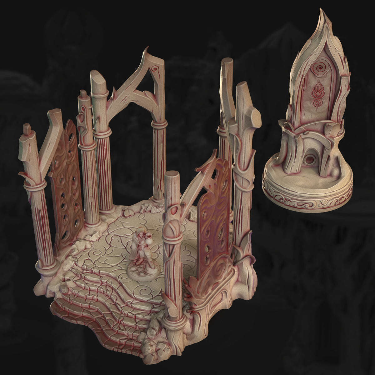 Veiled Shrine – The Veiled Grove | 3DHexes 3D Printed Tabletop Terrain (28-32mm) - image 3