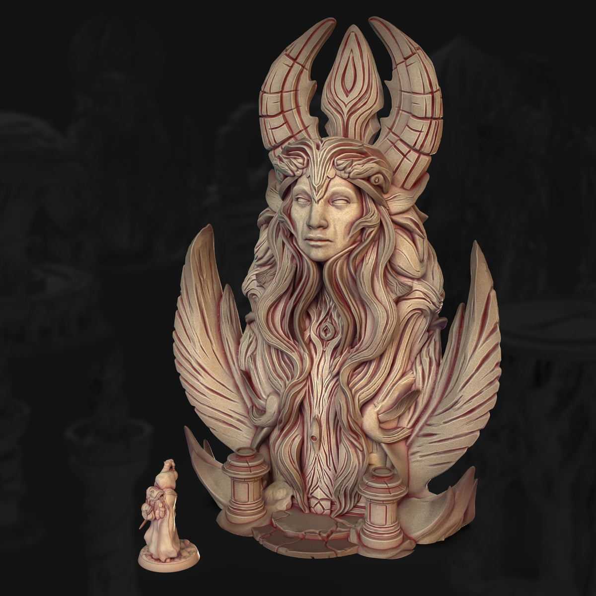 Veiled Queen Statue – The Veiled Grove | 3DHexes 3D Printed Tabletop Terrain (28-32mm) - image 2