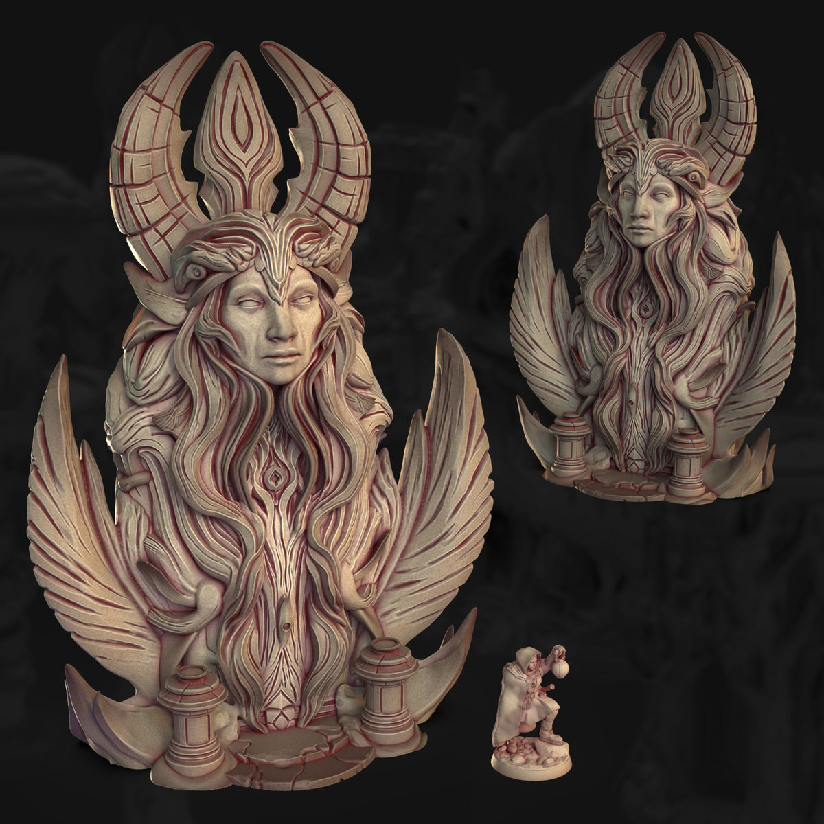 Veiled Queen Statue – The Veiled Grove | 3DHexes 3D Printed Tabletop Terrain (28-32mm) - image 1