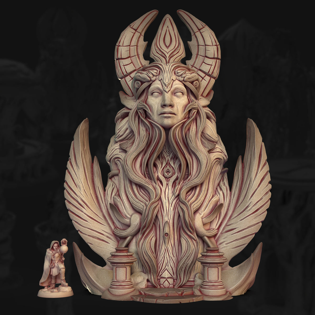 Veiled Queen Statue – The Veiled Grove | 3DHexes 3D Printed Tabletop Terrain (28-32mm) - image 3