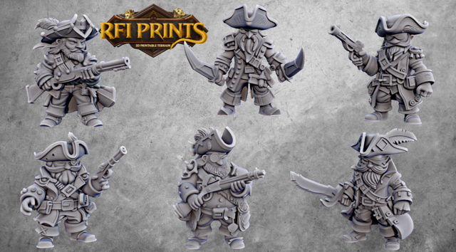 Pirate Crew A – RFIPRINTS 3D Printed Miniature (28mm) - image 3
