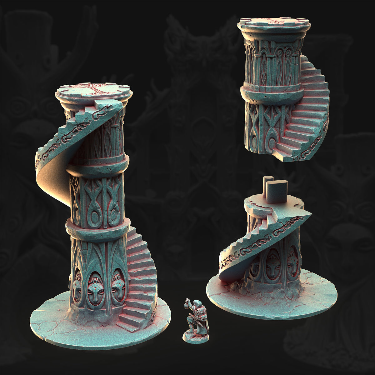 Veilmask Spire – Whisperleaf Sanctum | 3DHexes 3D Printed Tabletop Terrain (28-32mm) - image 1