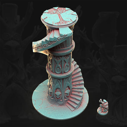 Veilmask Spire – Whisperleaf Sanctum | 3DHexes 3D Printed Tabletop Terrain (28-32mm) - image 3