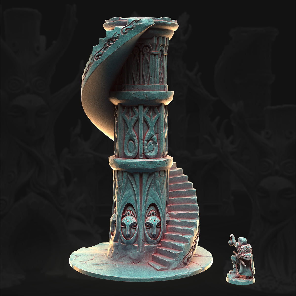 Veilmask Spire – Whisperleaf Sanctum | 3DHexes 3D Printed Tabletop Terrain (28-32mm) - image 2