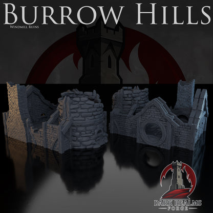 Windmill & Ruins – Burrow Hills – Tabletop Terrain – product image 1