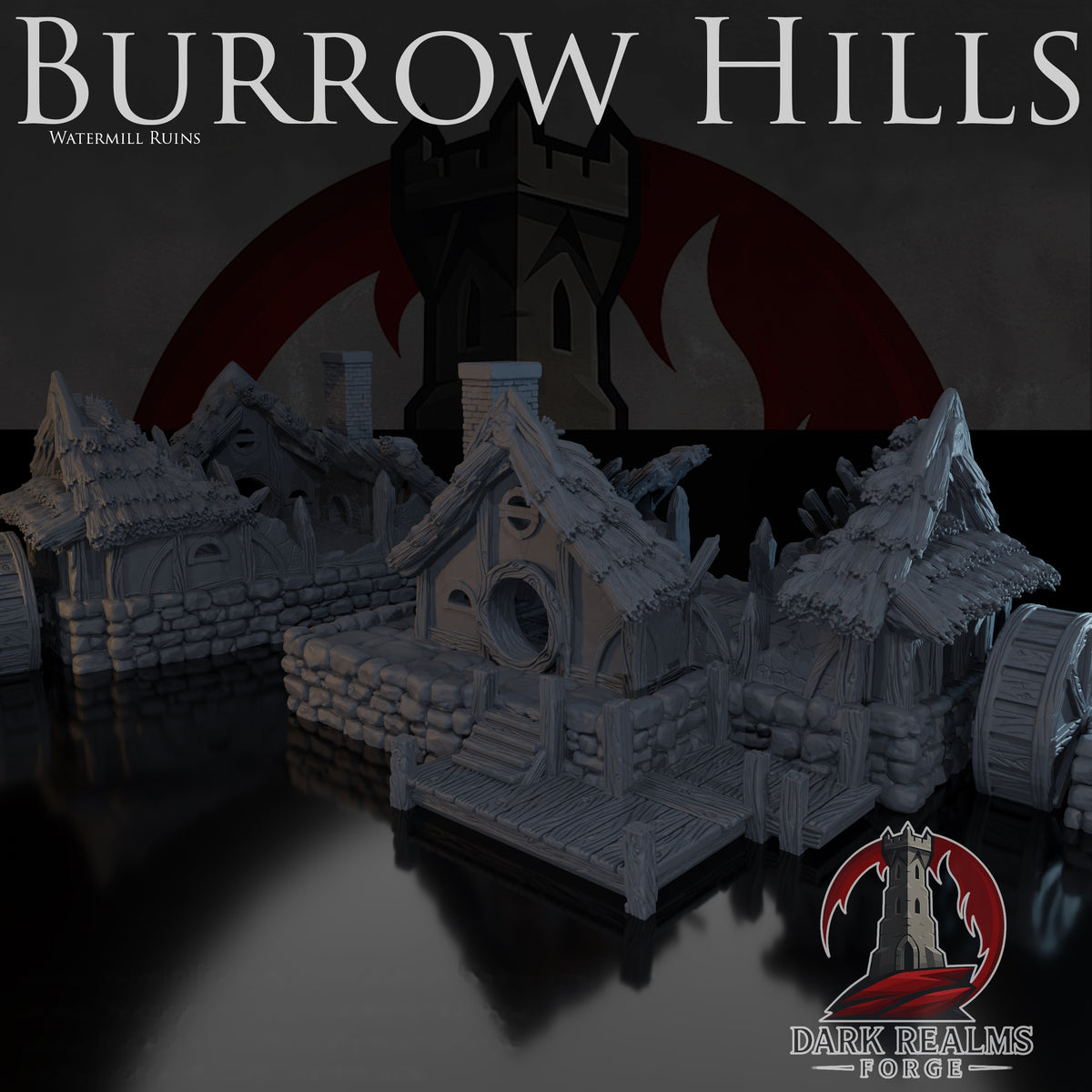 Watermill & Ruins – Burrow Hills – Tabletop Terrain – product image 1