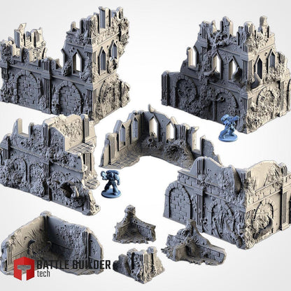 Infected Ruins Terrain – Pariah Style Set - Pieces- Sci-Fi Wargaming Scenery {By TXARLIFACTORY}