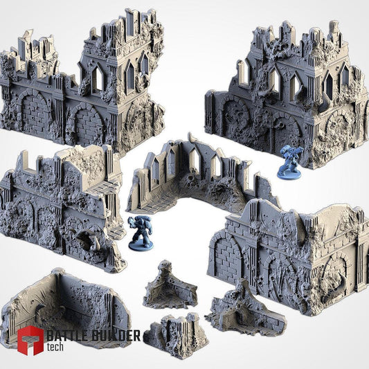 Infected Ruins Terrain – Pariah Style Set - Pieces- Sci-Fi Wargaming Scenery {By TXARLIFACTORY}
