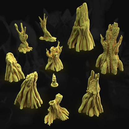 Swamp Trees Set – 3DHexes 3D Printed Tabletop Terrain (28-32mm) - image 1