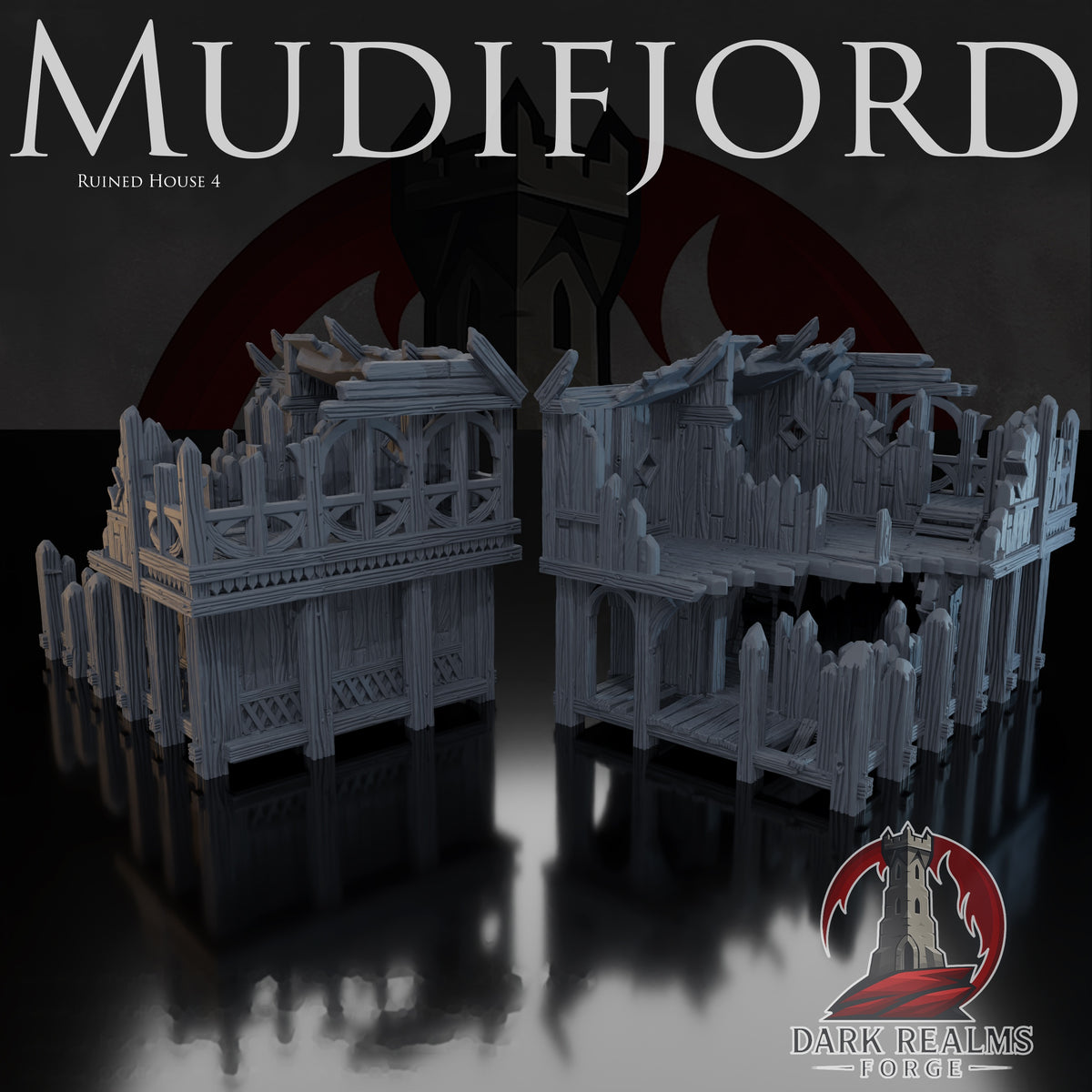 Building 4 Ruined – Mudifjord – Tabletop Terrain – product image 1