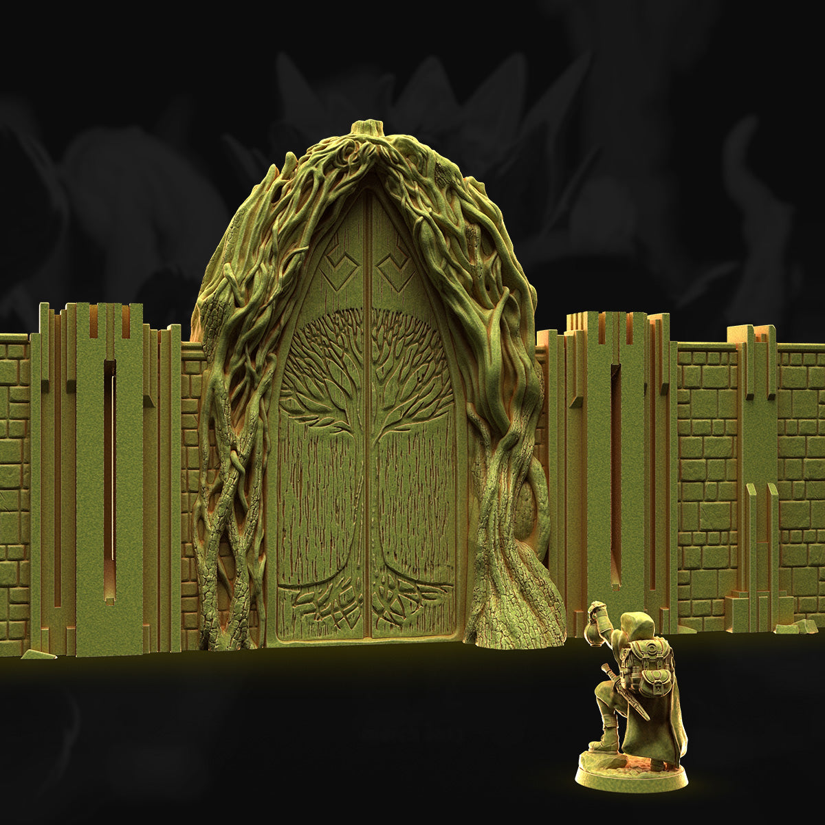 Gate and Walls (modular) – City of Life | 3DHexes 3D Printed Tabletop Terrain (28-32mm) - image 2