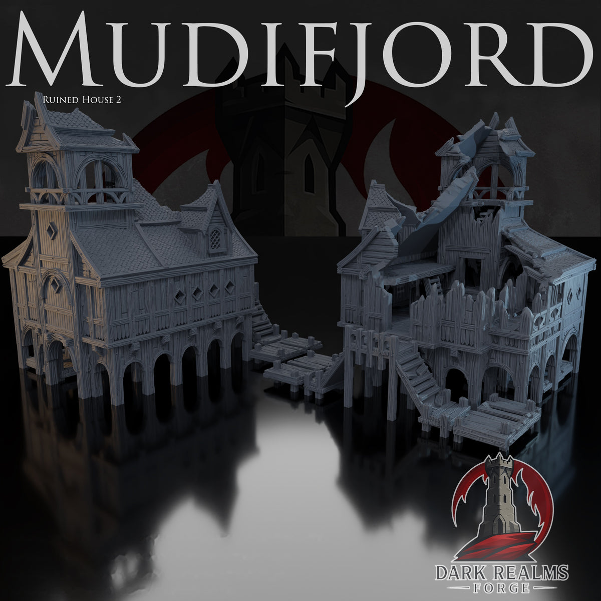 Building 2 Ruined – Mudifjord – Tabletop Terrain – product image 1