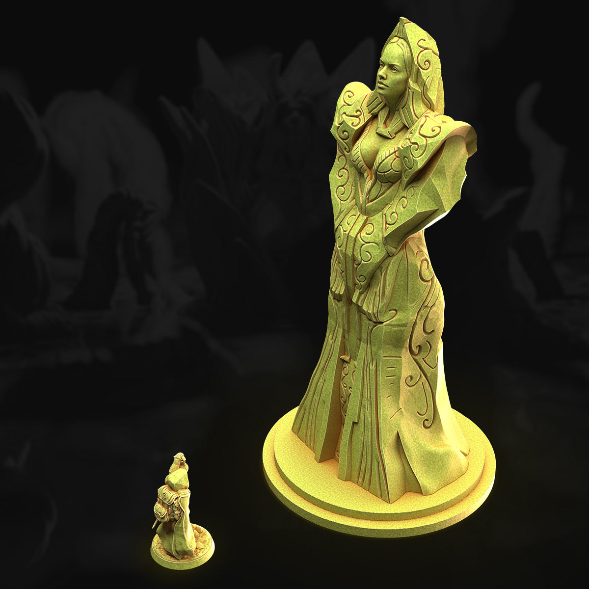 High Priestess Statue – 3DHexes 3D Printed Tabletop Terrain (28-32mm) - image 2