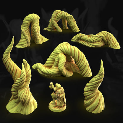 Small Jungle Tendrils – 3DHexes 3D Printed Tabletop Terrain (28-32mm) - image 2