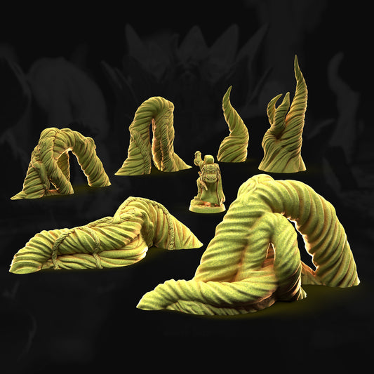Small Jungle Tendrils – 3DHexes 3D Printed Tabletop Terrain (28-32mm) - image 1