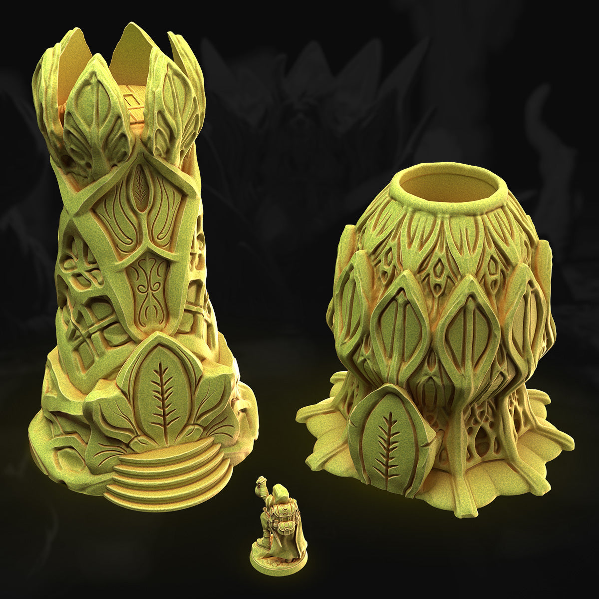 Leaf Watchtowers – 3DHexes 3D Printed Tabletop Terrain (28-32mm) - image 2