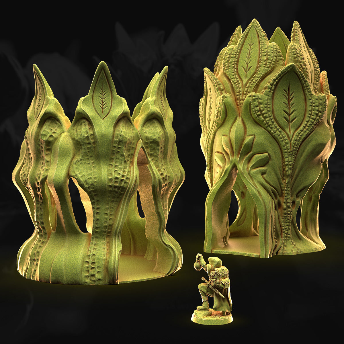 Leaf Pavillons – 3DHexes 3D Printed Tabletop Terrain (28-32mm) - image 2