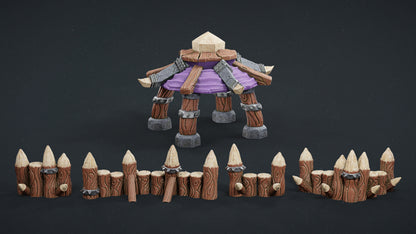Orc Village Gazebo and Barricades – RFIPRINTS 3D Printed Terrain (28mm) - image 3