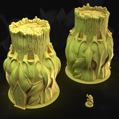Arboreal Houses (Exterior Only) – 3DHexes 3D Printed Tabletop Terrain (28-32mm) - image 2