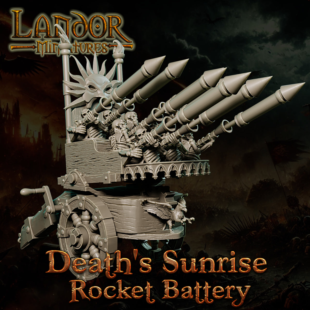 Death's Sunrise Rocket Battery – Landor Miniatures 3D Printed Miniature (32mm) - image 3
